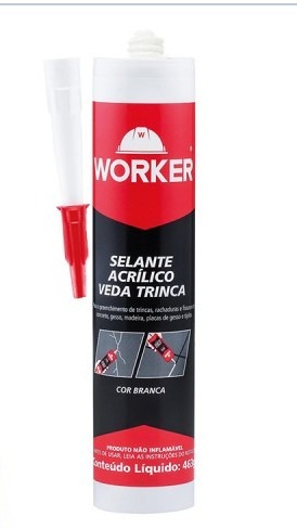 Selante Acrílico Branco Veda Trinca 463g Worker Ze Melo