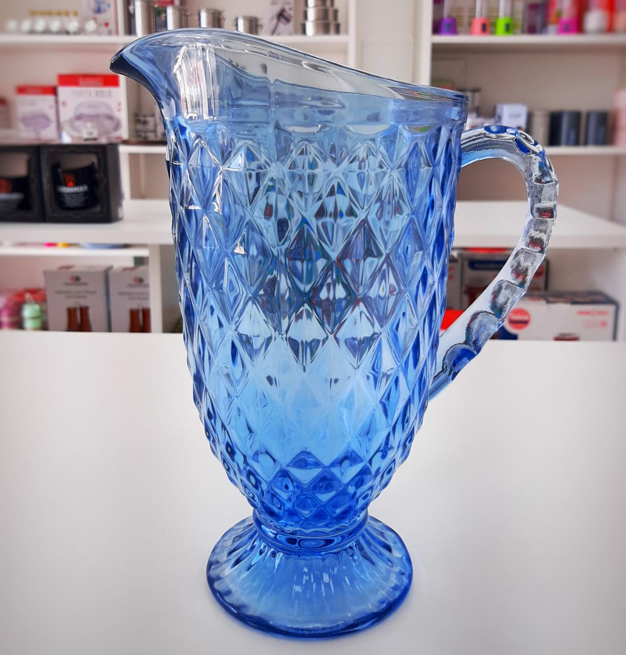 Jarra de Vidro Abacaxi Azul 1,1L - Imagem 2