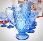 Jarra de Vidro Abacaxi Azul 1,1L 
