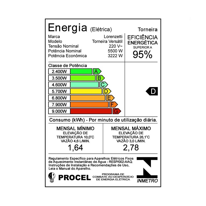 Torneira Elétrica Versátil Cromada Bica Móvel 5500w/220v - Imagem 2