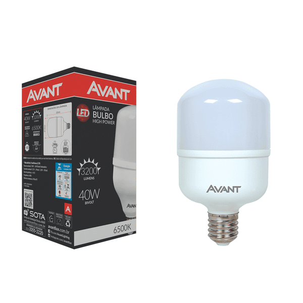 Avant Lâmpada Bulbo High Power 40W 6500K