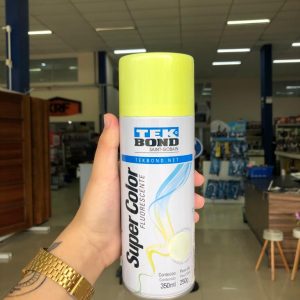 Tinta Spray Super Color Fluorescente Amarelo - Tek Bond