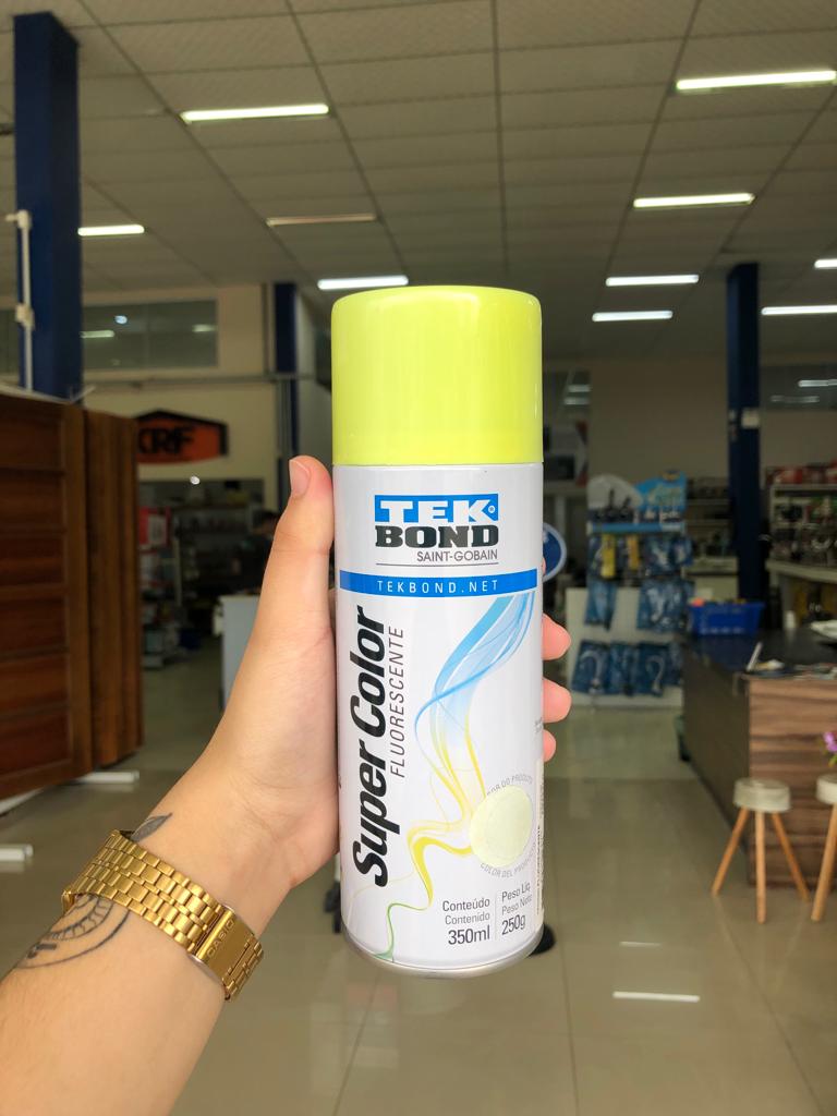 Tinta Spray Super Color Fluorescente Amarelo - Tek Bond