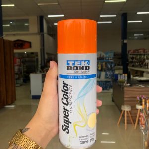 Tinta Spray Super Color Fluorescente Laranja - Tek Bond