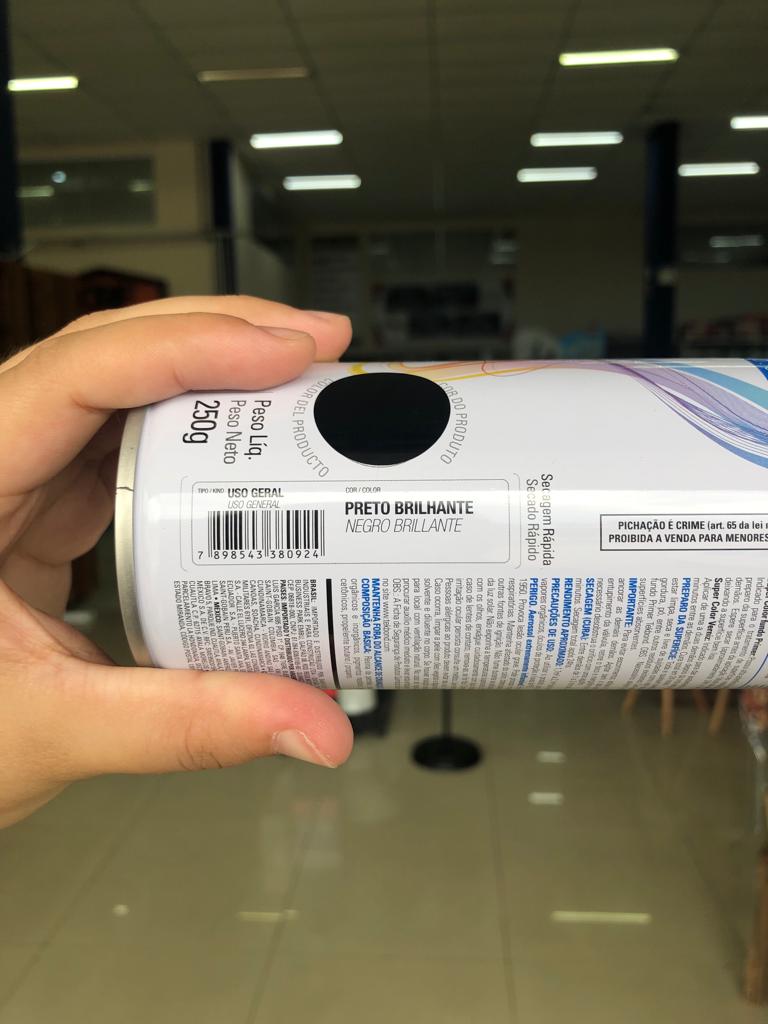 Tinta Spray Super Color Preto Brilhante - Tek Bond - Imagem 2