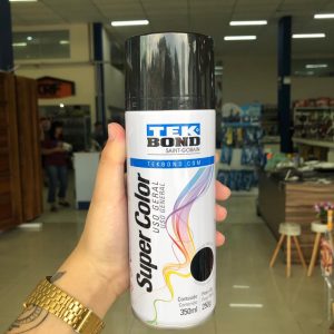 Tinta Spray Super Color Preto Brilhante - Tek Bond