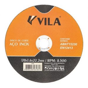Disco De Corte Aço Inox 178mm Vila