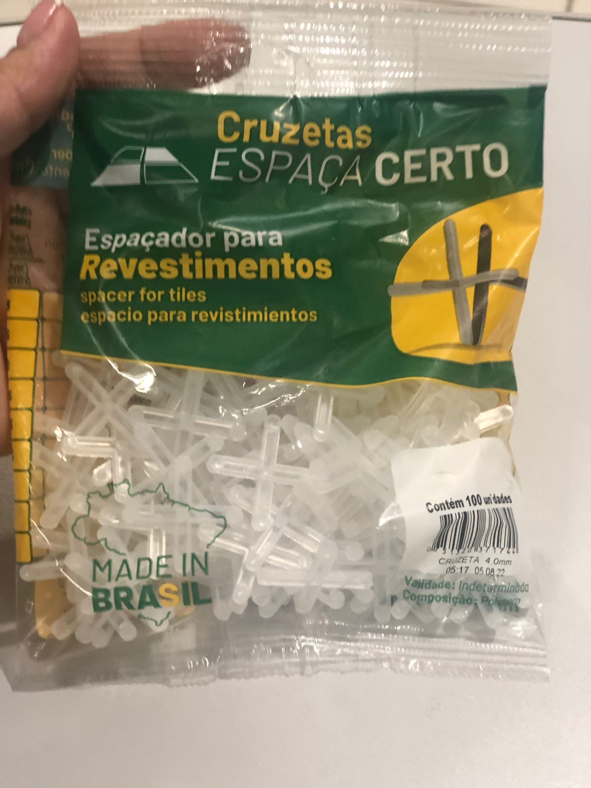 Espaçador Cruzeta Para Revestimentos 4 mm 100 Uni Multicerto - Imagem 2