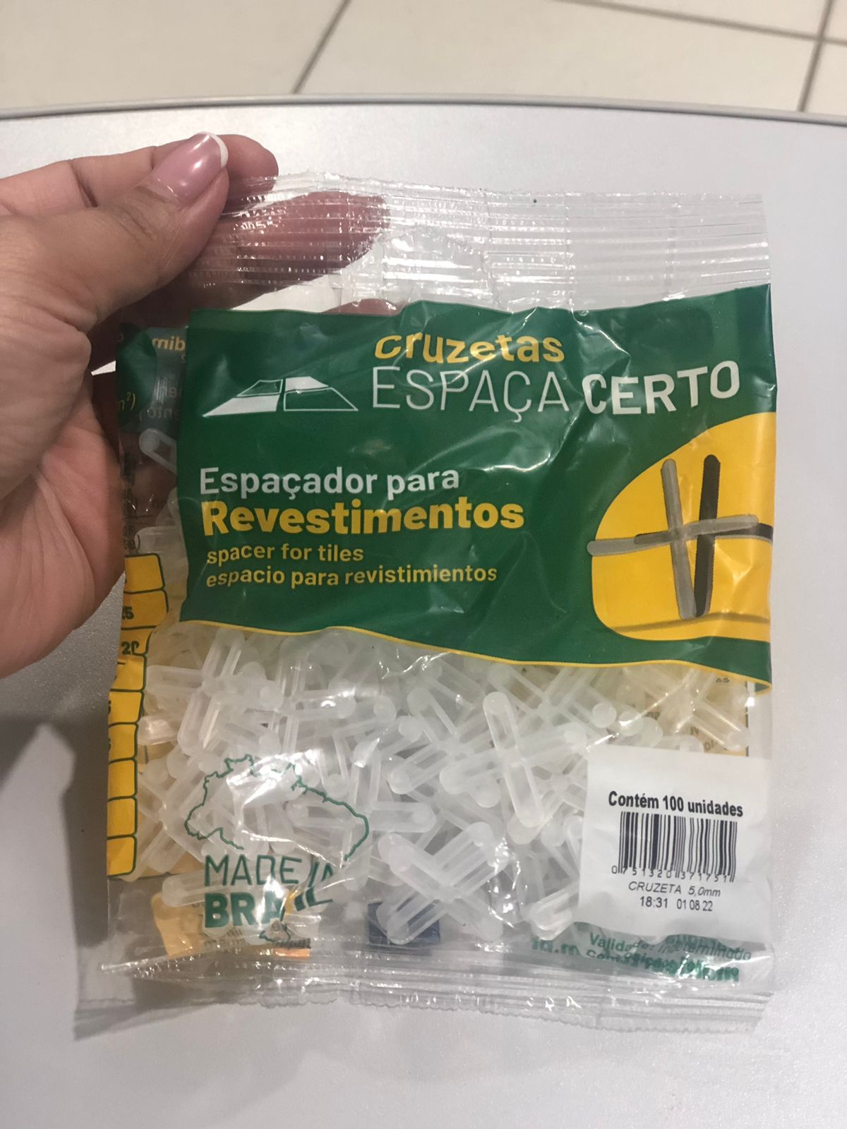 Espaçador Cruzeta Para Revestimentos 5 mm 100 Uni Multicerto - Imagem 2