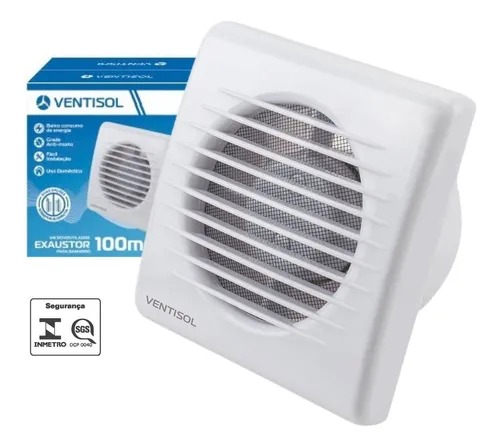 Exaustor Microventilador 100mm Residencial Branco 10W Ventisol 220V
