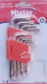 Jogo De Chave Torx Aço Carbono 9 Peças Mister