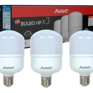 Kit Com 3 Lâmpadas Bulbo HP Led 20W 6500k Luz Branca Avant