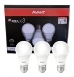 Kit Com 3 Lâmpadas Pera Led 15W 6500k Luz Branca Avant