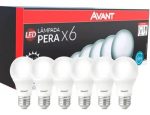 Kit Com 6 Lâmpadas Pera Led 9W 6500k Luz Branca Avant