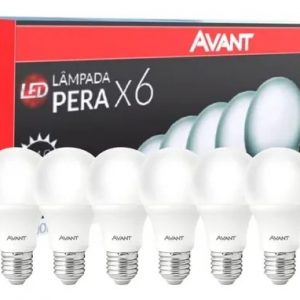 Kit Com 6 Lâmpadas Pera Led 9W 6500k Luz Branca Avant