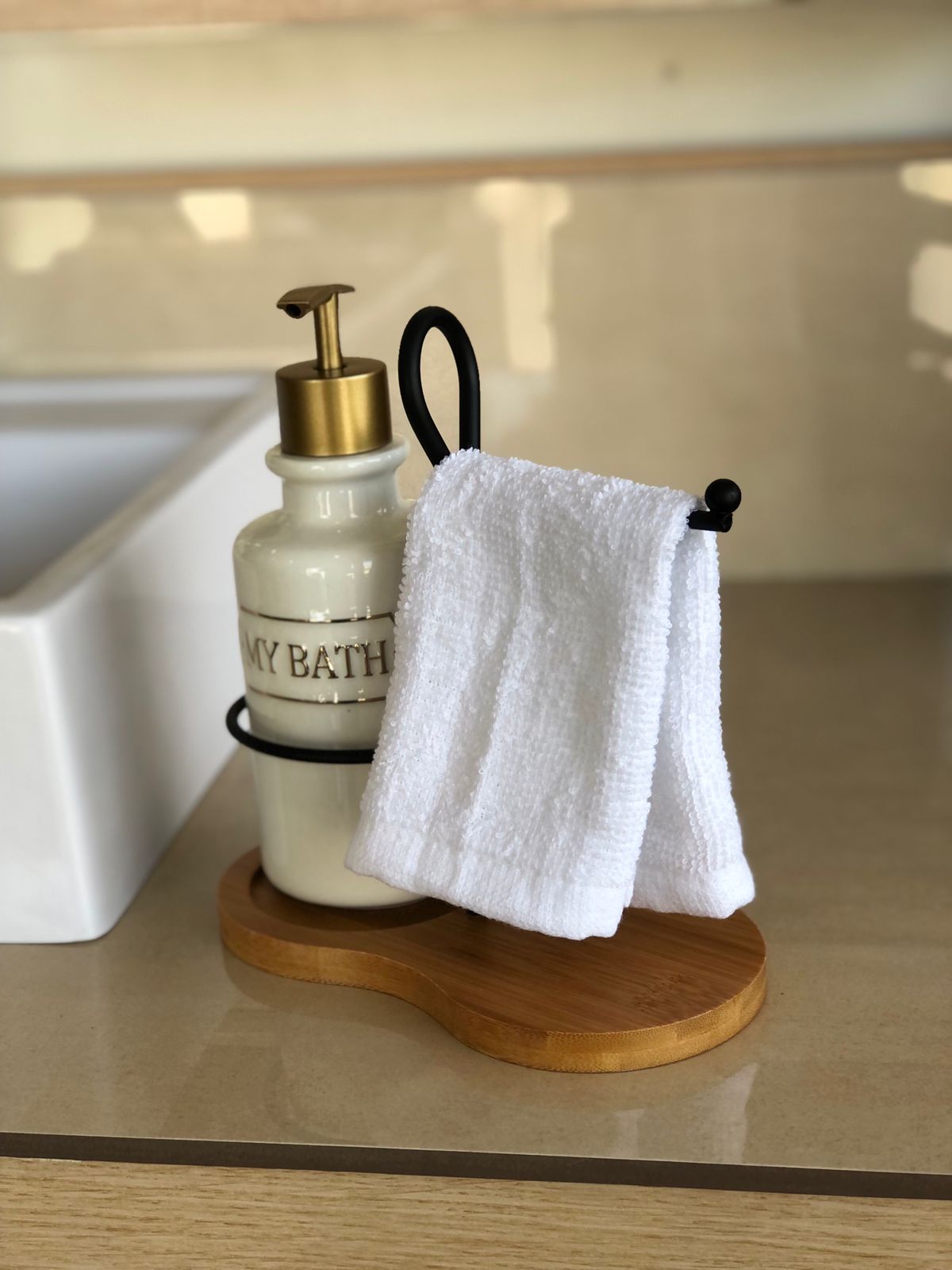 Kit Para Banheiro De Cerâmica My Bath Com Suporte Toalha