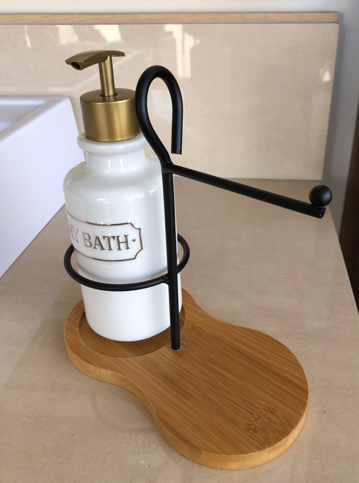 Kit Para Banheiro De Cerâmica My Bath Com Suporte Toalha - Imagem 4