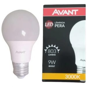 Lâmpada Led Pera Luz Amarela 9W 3000K Avant