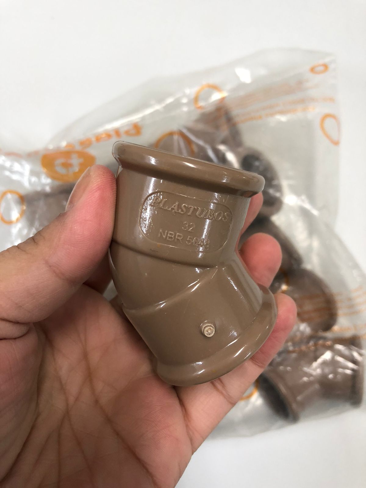 Joelho 45° Soldável 32mm Plastubos Pacote Com 10 Unidades