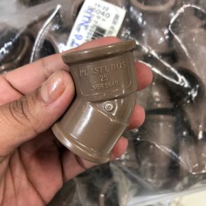Joelho 45° Soldável Pvc 25mm Plastubos Pacote Com 50 Unidades