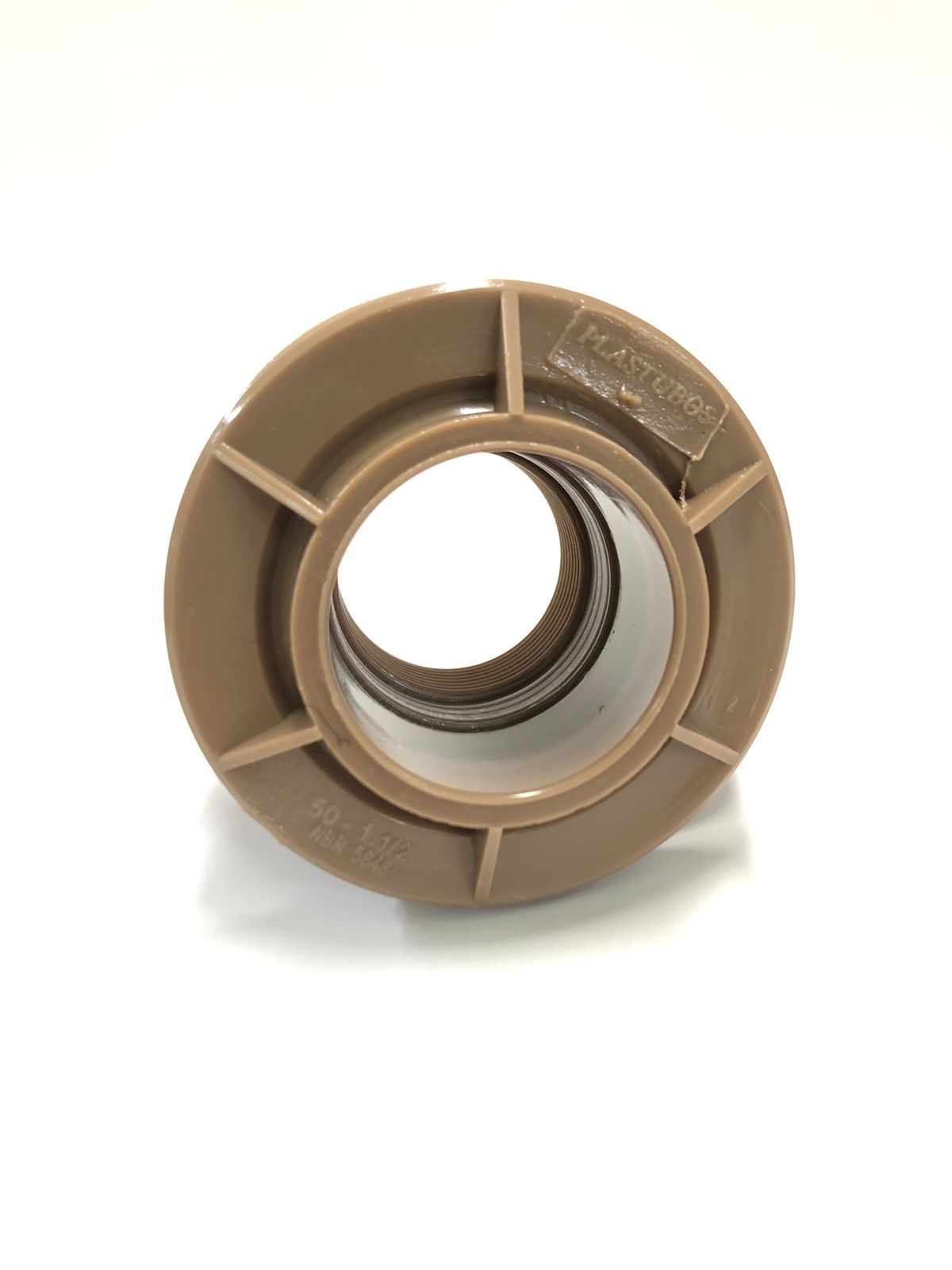 Adaptador Soldável Flange Pvc 50mm X 1.1/2 Plastubos Pacote Com 5 Unidades