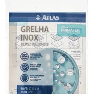Ralo Grelha Quadrado 10X10Cm Inox Função Abre e Fecha Atlas