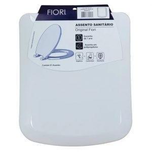 Tampa De Vaso Assento Sanitário Lírio PP Branco Fiori
