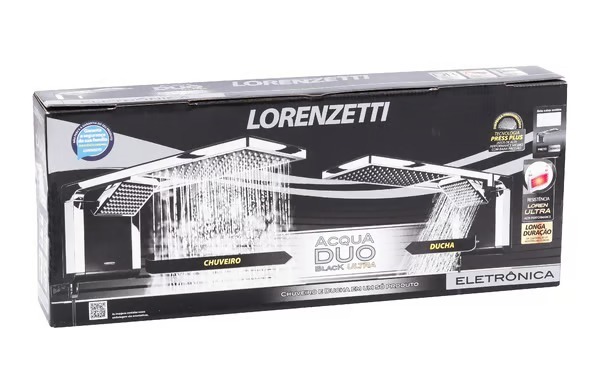 Ducha Acqua Duo Ultra Eletrônica Preto/Cromado – LORENZETTI 220V