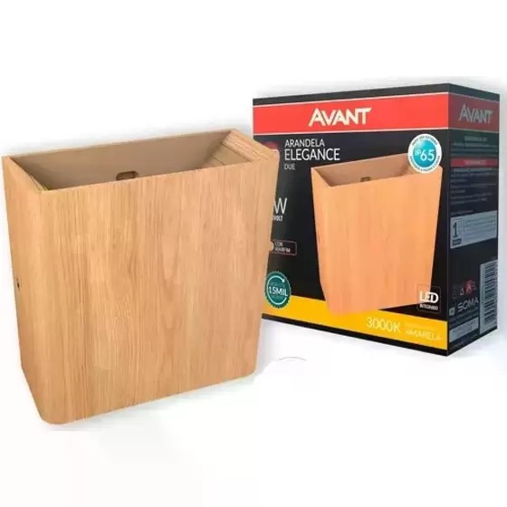Avant Arandela Led Elegance Versati Madeira 2 Fachos 4W 3000K