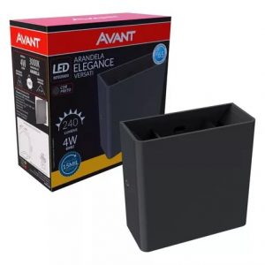 Avant Arandela Led Elegance Versati Preta 2 Fachos 4W 3000K