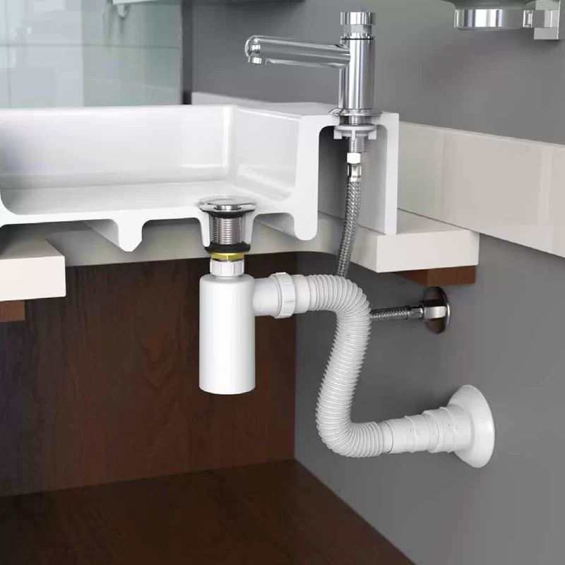 Sifão Tubo Extensivo Universal Branco Com Copo Blukit - Imagem 2