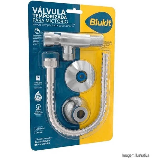Válvula Temporizada Para Mictório Cromada Blukit