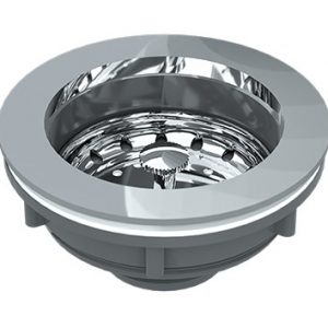 Válvula de Escoamento Para Pia Americana Com Aba Inox 4.1/2 x 1.1/2 Blukit