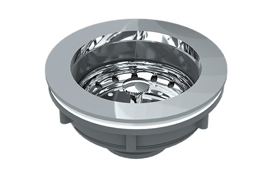 Válvula de Escoamento Para Pia Americana Com Aba Inox 4.1/2 x 1.1/2 Blukit