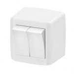 Conjunto 2 Interruptores Simples Sobrepor 10A 250V  Ilumi Slim Box