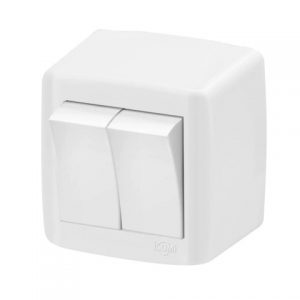Conjunto 2 Interruptores Simples Sobrepor 10A 250V  Ilumi Slim Box