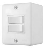 Conjunto 2 Interruptores Simples Sobrepor 6A 250V Ilumi Box