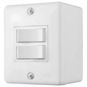 Conjunto 2 Interruptores Paralelos Sobrepor 6A 250V Ilumi Box