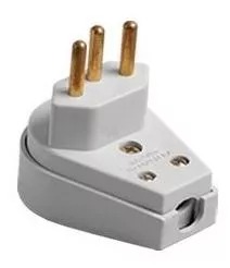 Plugue Pino 20A 250V 2P+T Prensa Cabo Branco Ilumi
