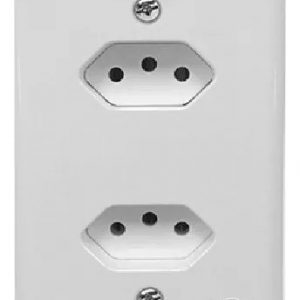 Tomada Dupla Monobloco Branca 20A 250V Stylus Ilumi