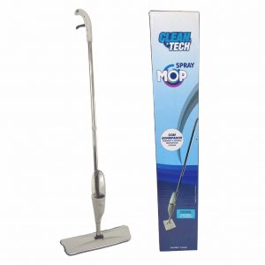 Mop Spray Esfregão Com Reservatório Rodo Vassoura Rodinho Mágico Microfibra CINZA