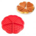 Forma Waffles Coração Panqueca Omelete de Silicone VERMELHO