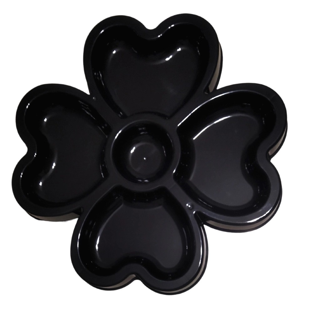 Petisqueira Coração Trevo Para Petiscos - Preto - Imagem 3
