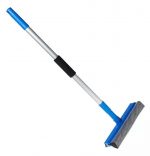 Rodo com Esfregão Limpa Vidros Cabo Retrátil Janelas Sacada AZUL - Clean Tech