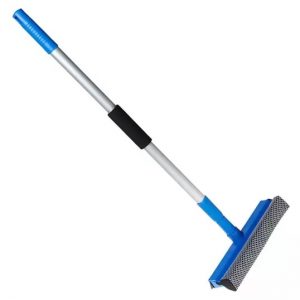 Rodo com Esfregão Limpa Vidros Cabo Retrátil Janelas Sacada AZUL - Clean Tech