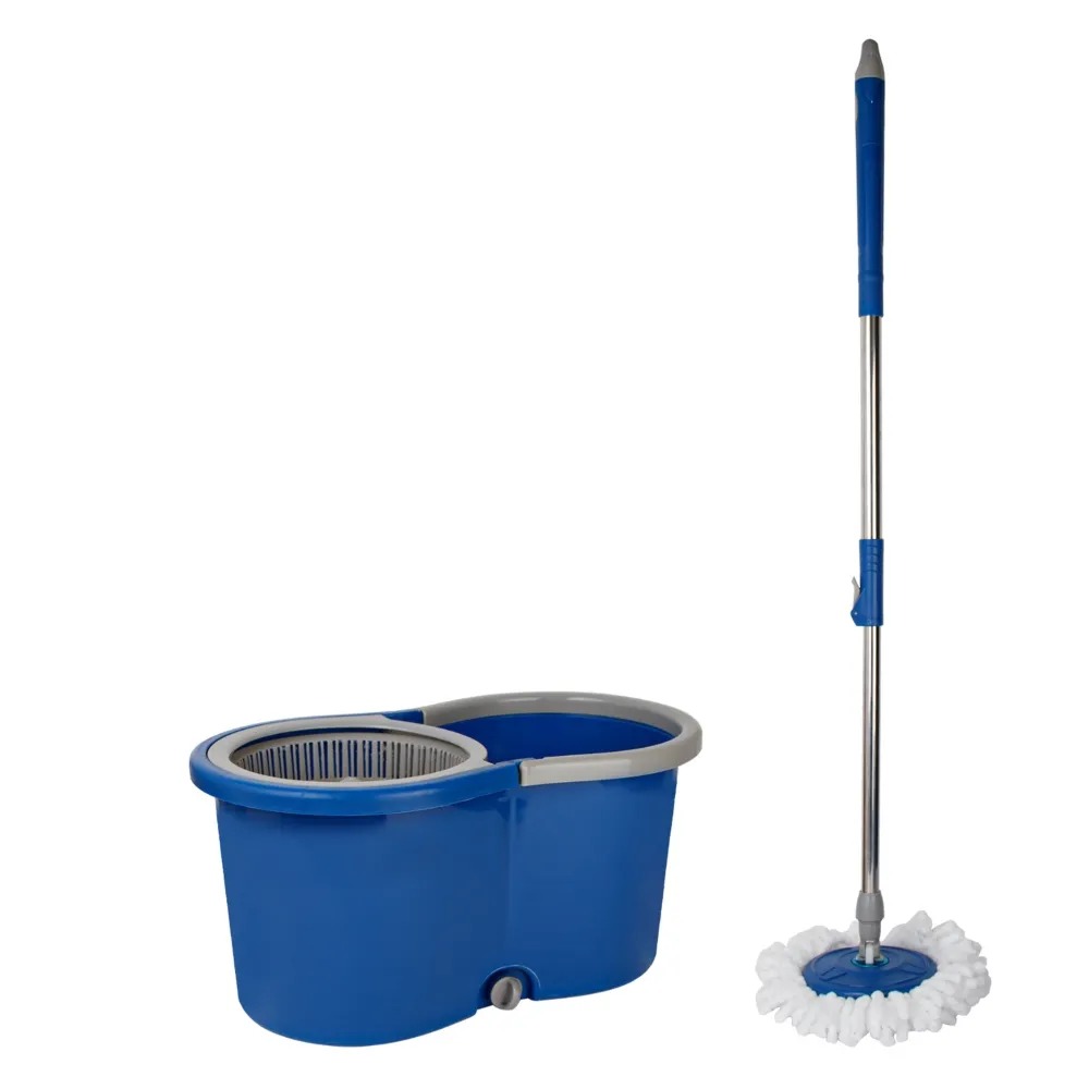 Mop Giratório 360° 13L Com Rodas e Dreno AZUL - Clean Tech - Imagem 4