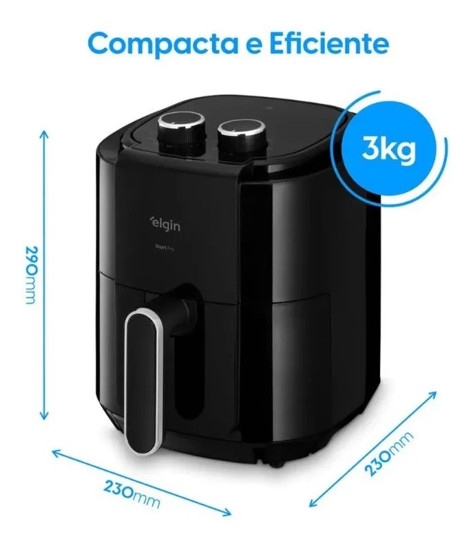 Fritadeira Air Fryer Facilita Fry 3,5litros Preta Elgin - Imagem 3