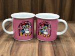 Caneca Bistrô Minnie e Margarida Rosa Chiclete