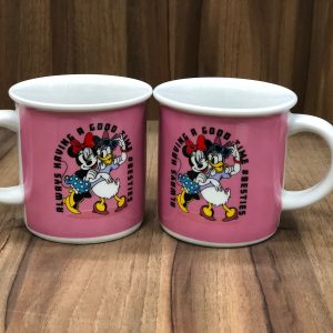 Caneca Bistrô Minnie e Margarida Rosa Chiclete